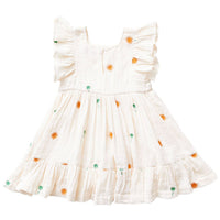 Pink Chicken Antique White Palm Tree/Sun Emb Elsie Dress