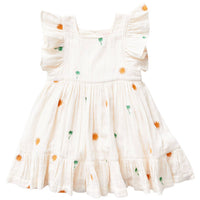 Pink Chicken Antique White Palm Tree/Sun Emb Elsie Dress