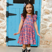 Pink Chicken Chrysthanium Floral Elsie Dress