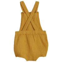 Emile et Ida rompers Emile et Ida Yellow Cotton Gauze Salopette