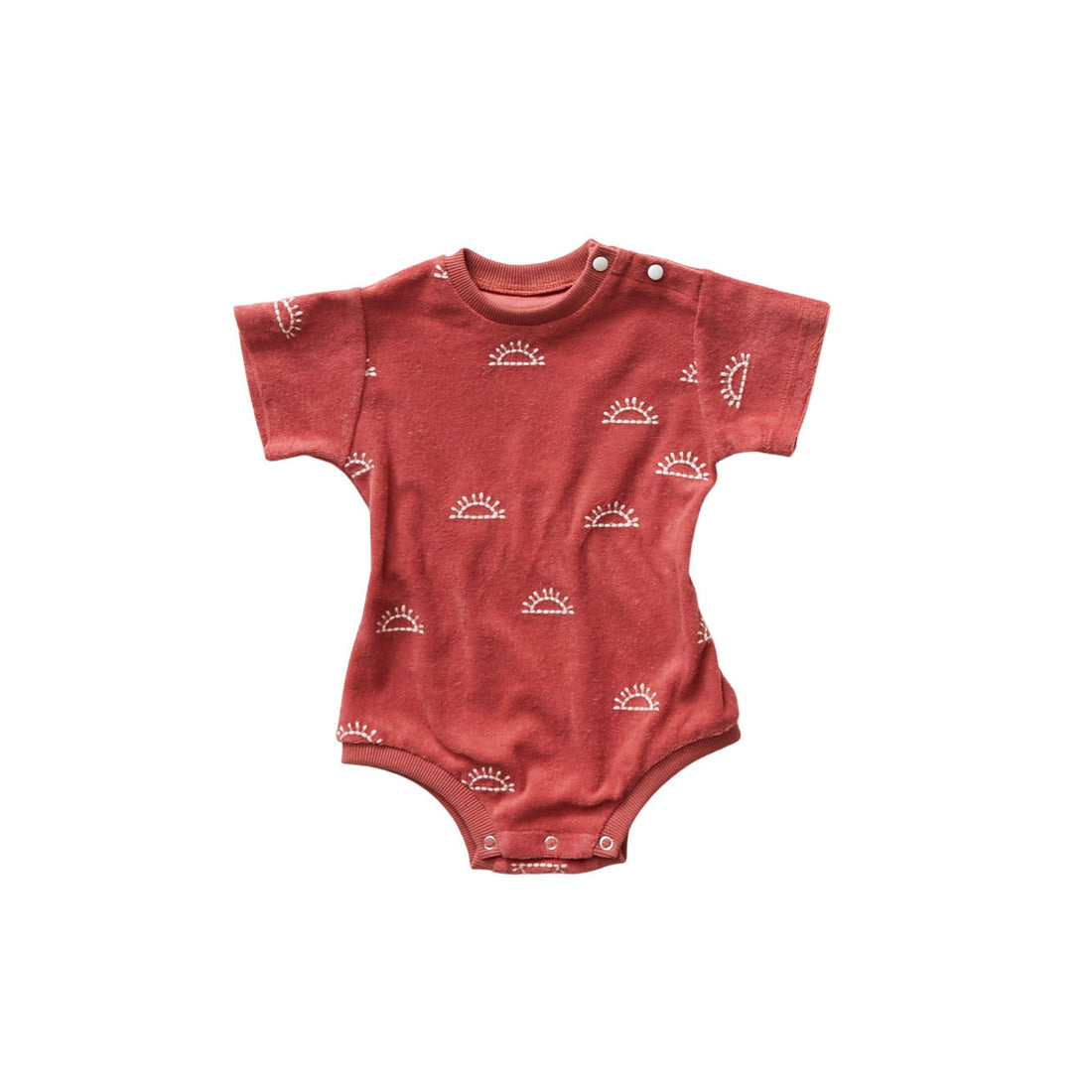 Hey kid Red Embroidered Sun Terry Onesie