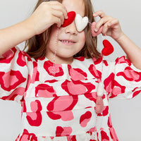Pink Chicken Valentines Leopard Evelyn Dress