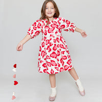 Pink Chicken Valentines Leopard Evelyn Dress
