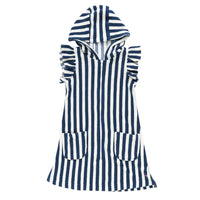 Pink Chicken Terry Coverup - Ocean Stripe