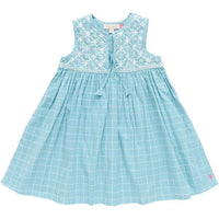 Pink Chicken Jade Dress - Blue Tattersall