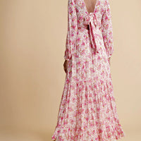 by Timo Pink Blossom Georgette Open Back Dress