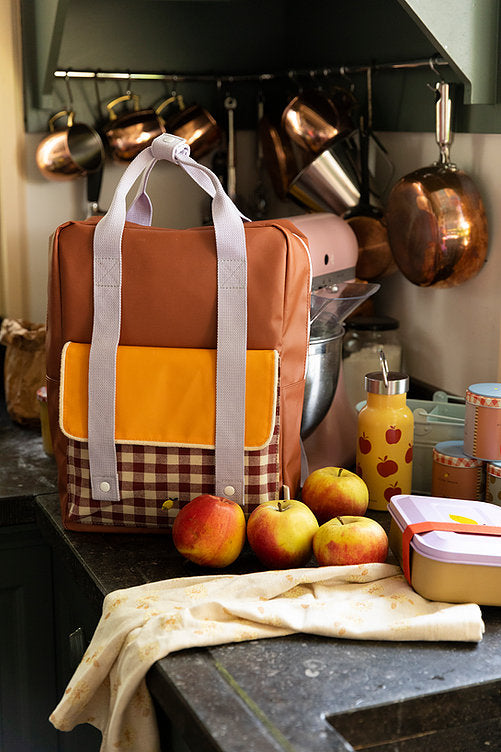 Sticky Lemon Chocolate Sundae/Daisy Yellow/Mauve Lilac Gingham Large Backpack