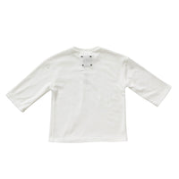 Hey kid Zip Terry Shirt- Three Quarter Sleeves- White