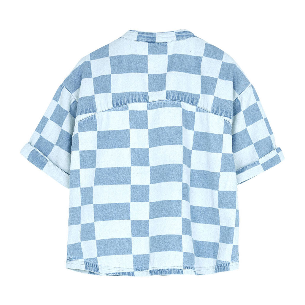 Finger in the Nose blouses Finger in the Nose Wonder Blue Denim Checkers - Oversized Shirt