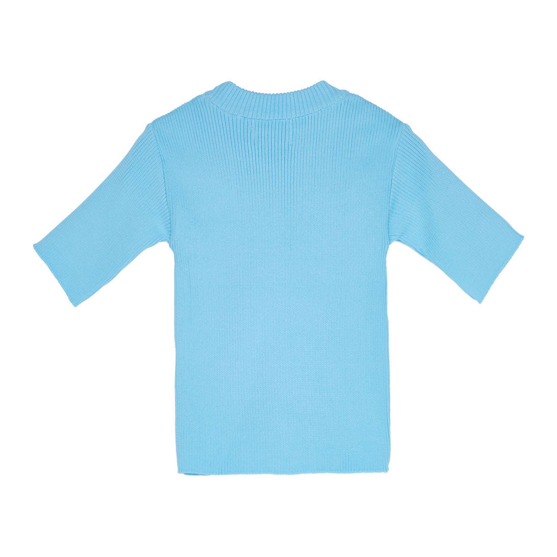 Finger in the Nose knitwear Finger in the Nose Tracy Dream Blue - Short Sleeve Jumper