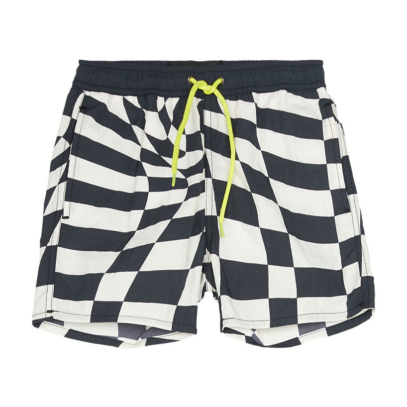 Finger in the Nose swim Finger in the Nose Poolboy Black Twisted Checkers - Swimming Shorts