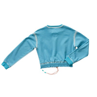 Hey kid Teal Embossed Sweatshirt