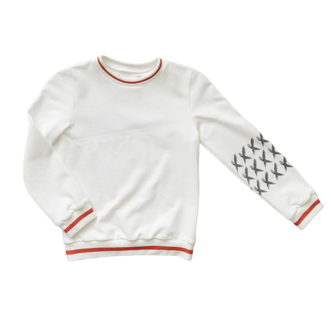 Hey kid White/Red Embroidered  Beach Sweatshirt