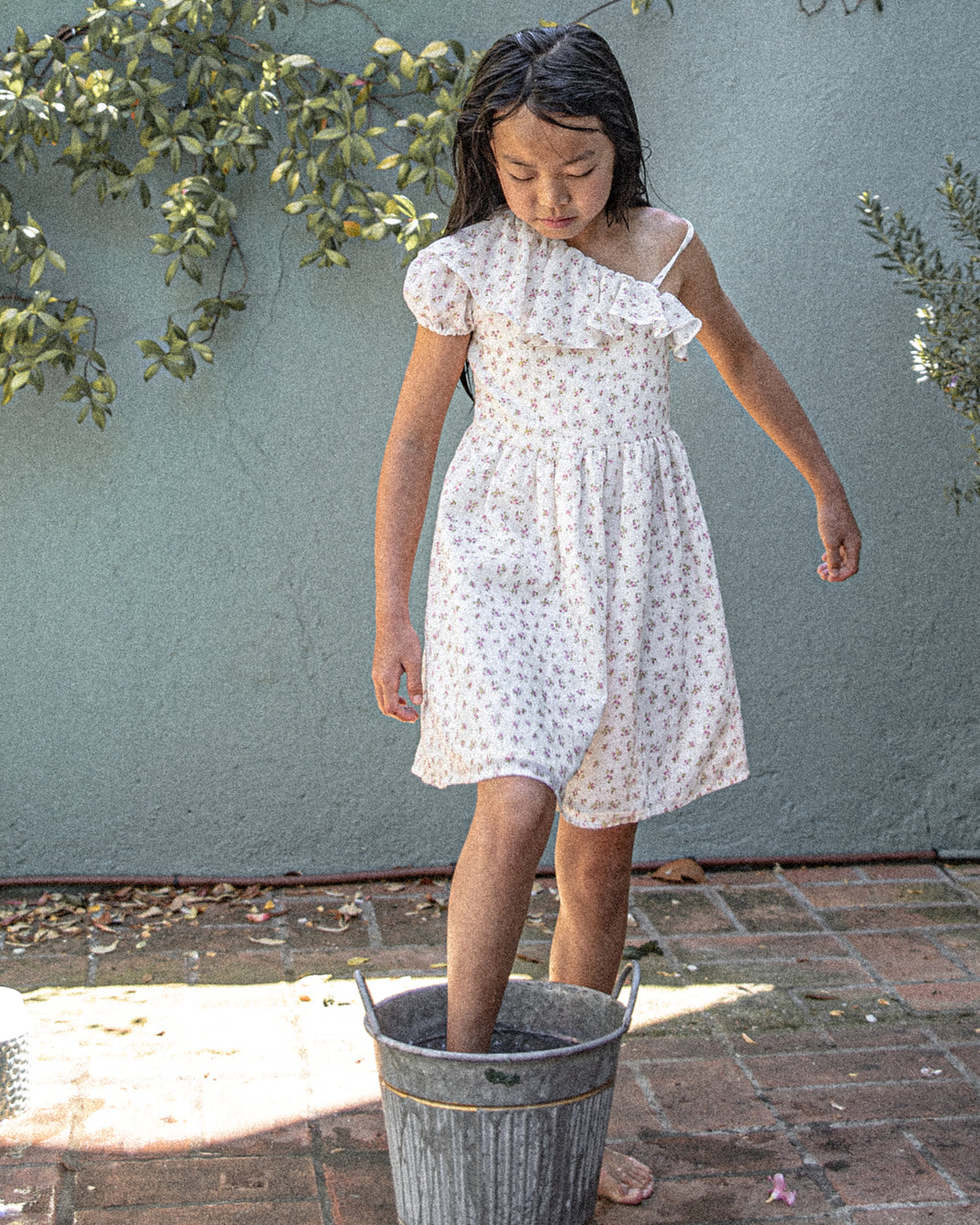 Cosmosophie Ecru Bouquet Flowers Frida Dress