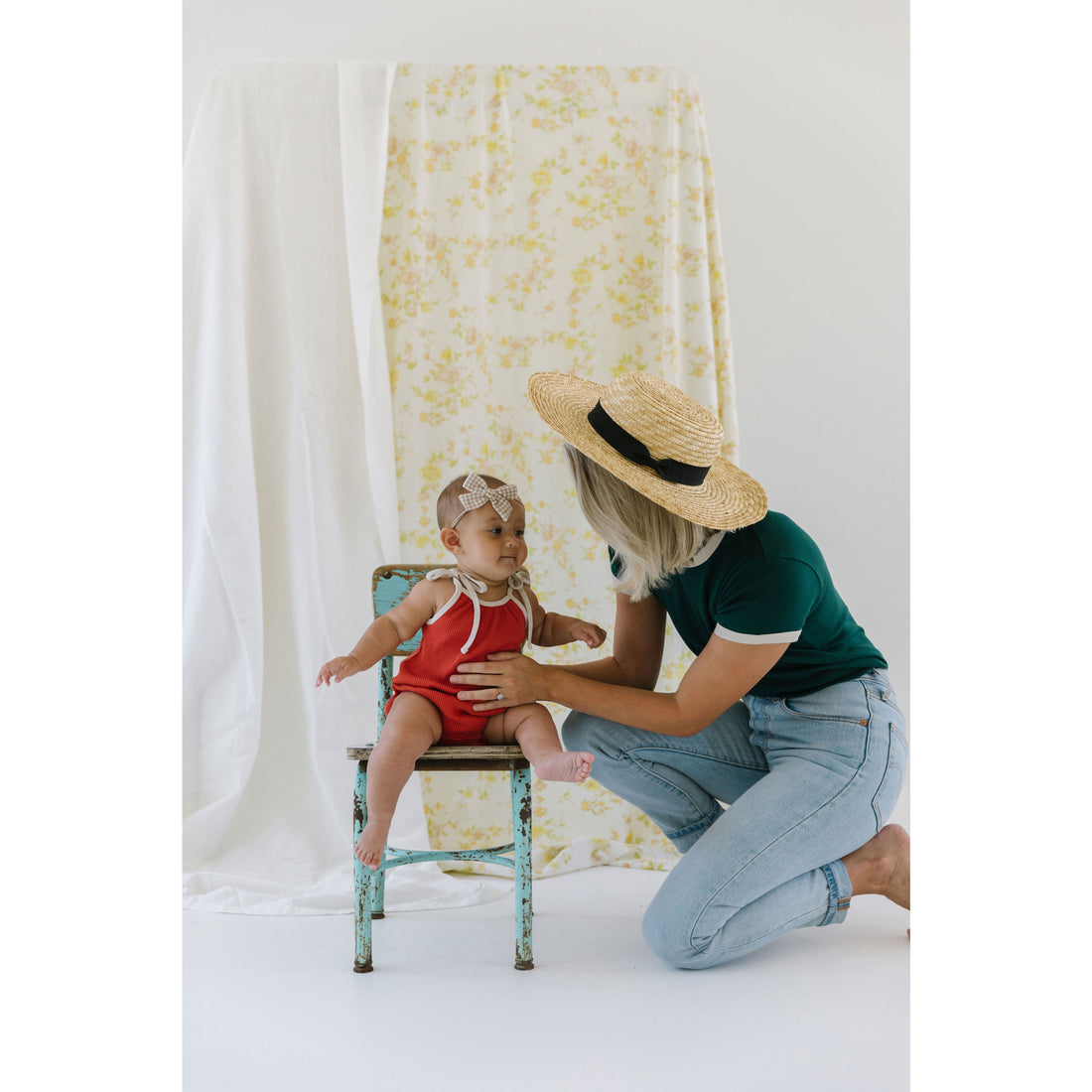 Fin and Vince Brick Red Bubble Tie Onesie