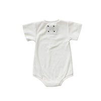Hey kid Zip Terry Onesie- White