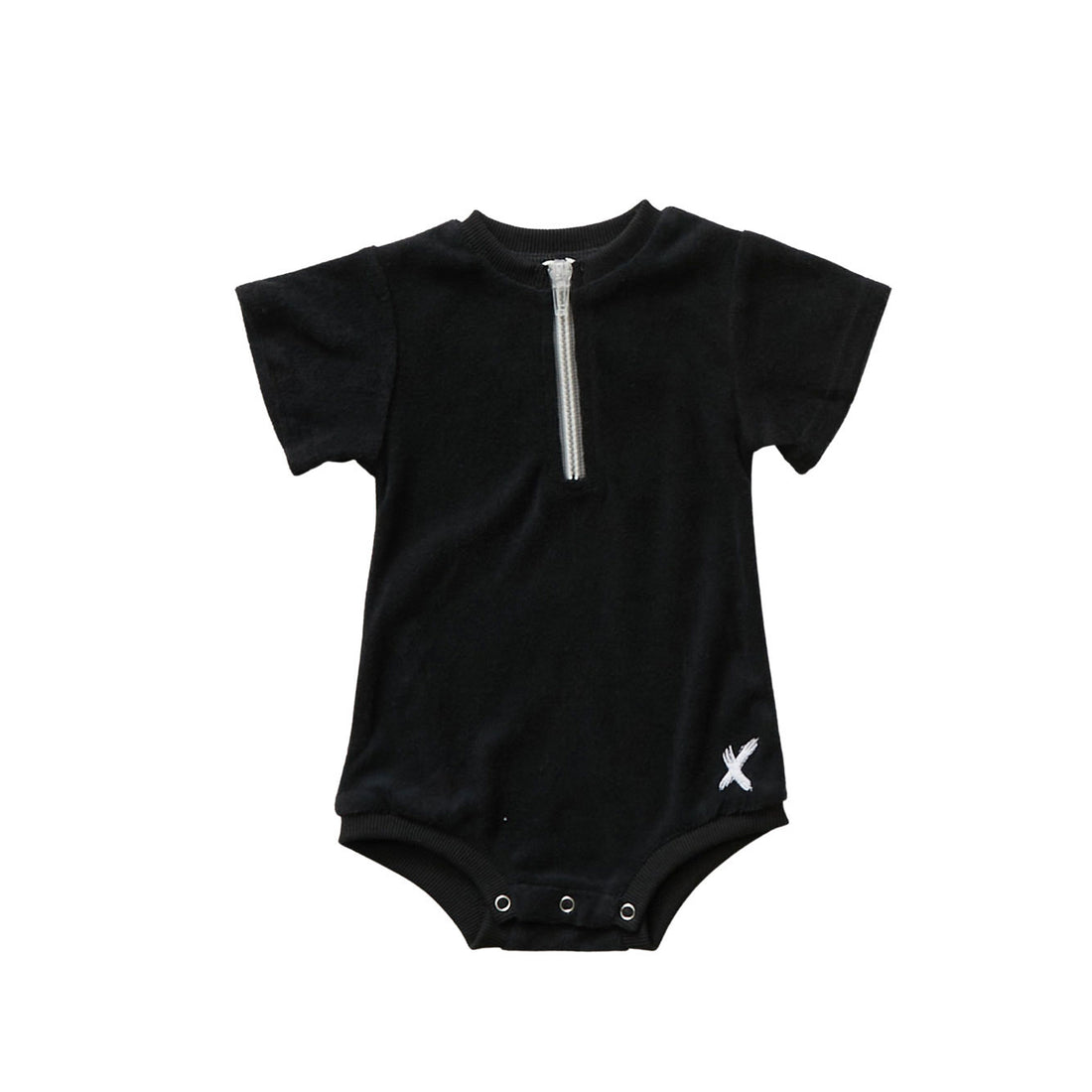 Hey kid Zip Terry Onesie- Black