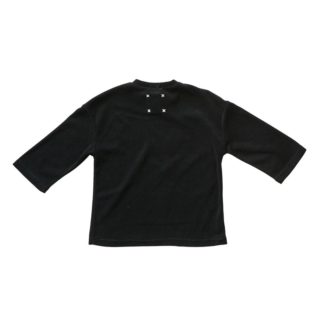 Hey kid Zip Terry Shirt- Three Quarter Sleeves- Black