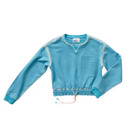 Hey kid Teal Embossed Sweatshirt