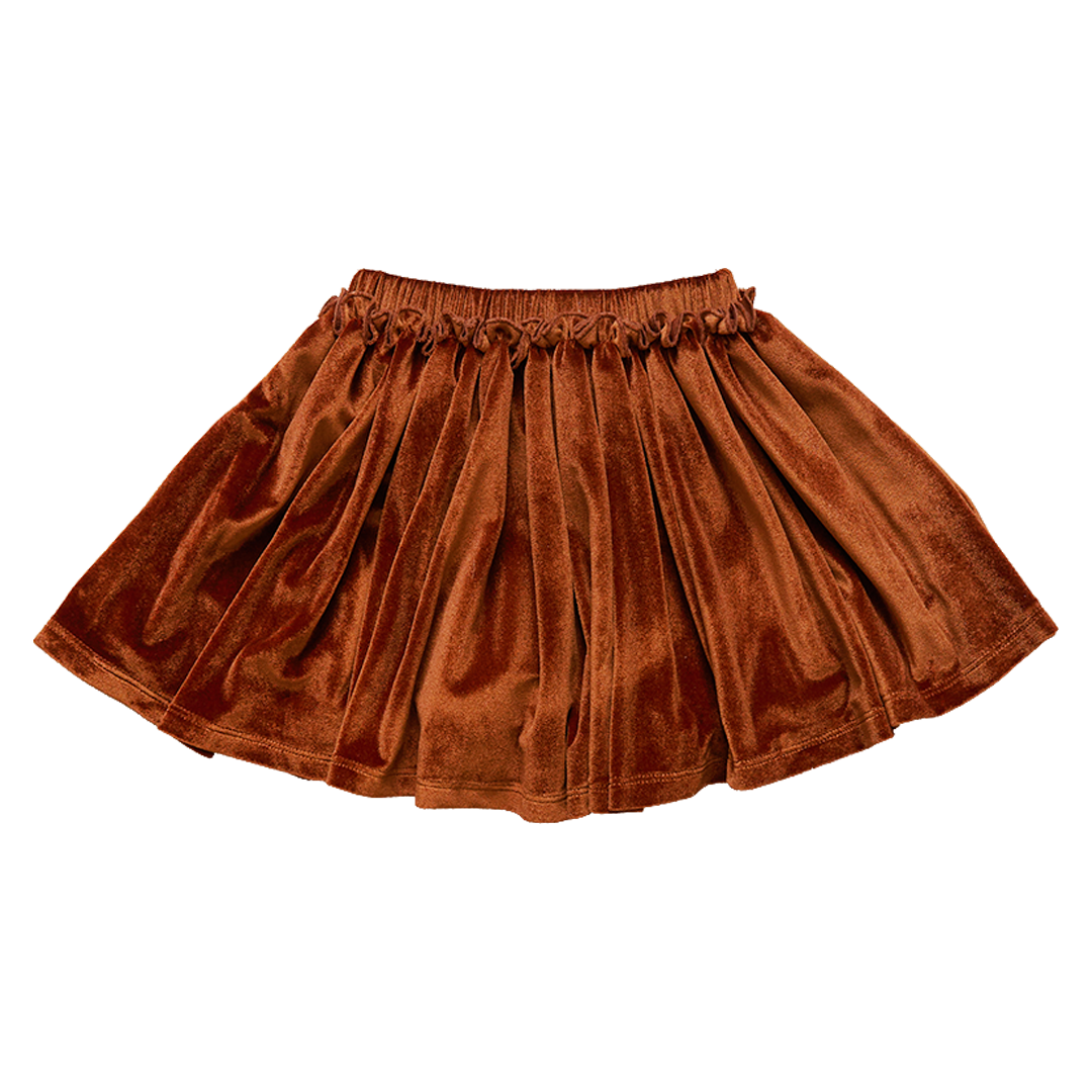 Pink Chicken Gianna Skirt - Burnt Orange Velour