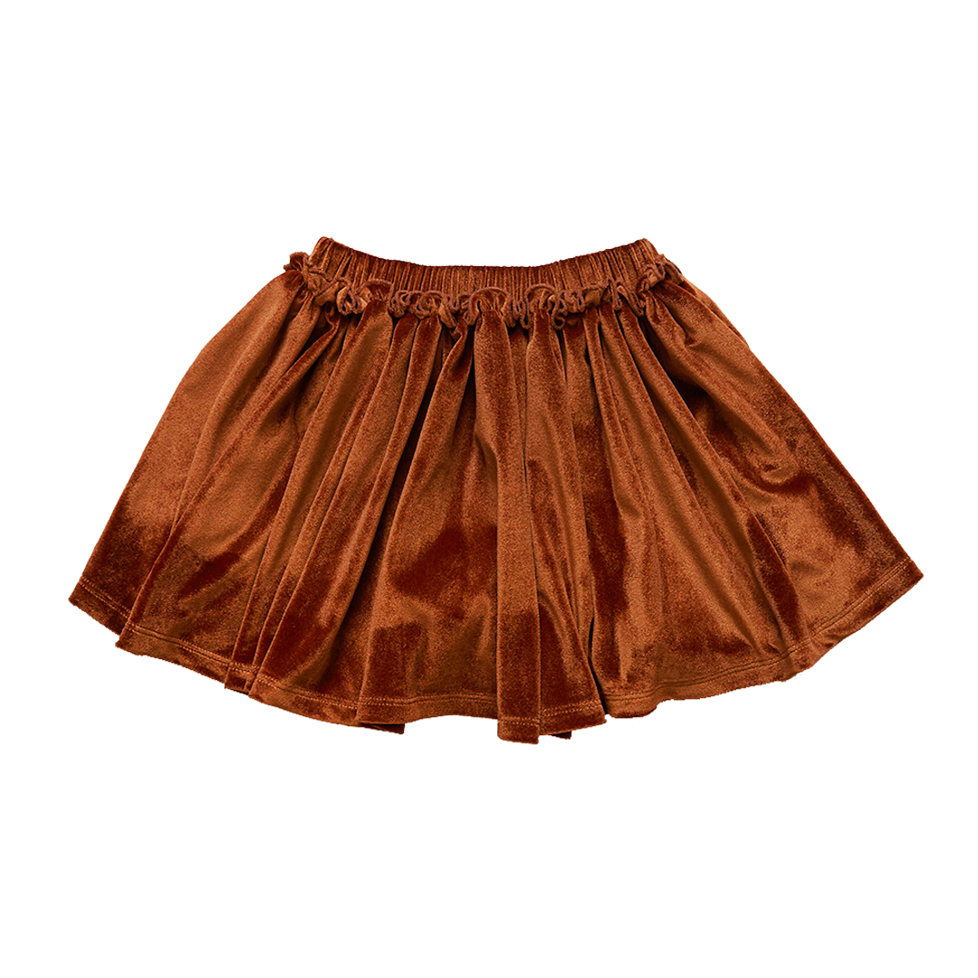 Pink Chicken Gianna Skirt - Burnt Orange Velour
