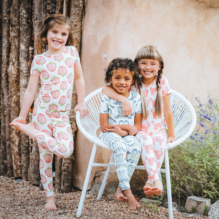 Pink Chicken Bamboo Pj Set - Blue Cowboy Boots