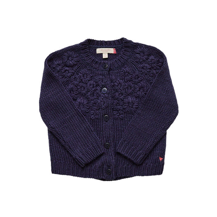 Pink Chicken Blossom Cardigan - Dark Navy