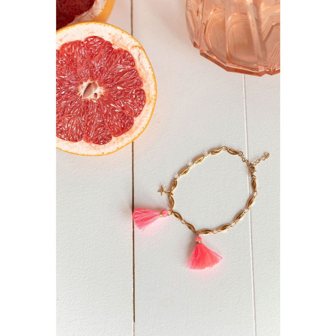 Louise Misha Fluo Pink Sara Ankle Bracelet