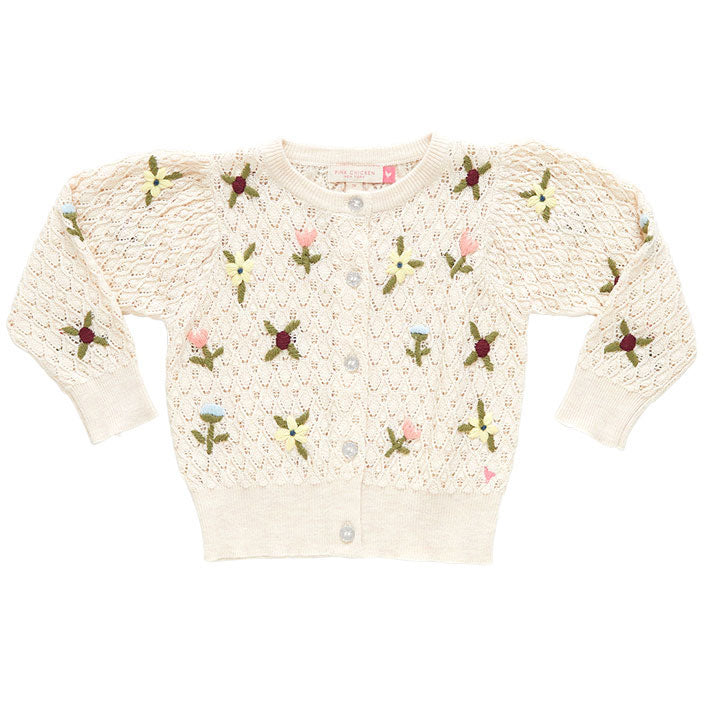 Pink Chicken Constance Sweater - Floral Embroidery