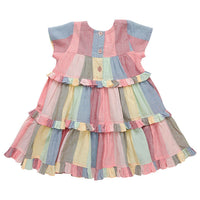 Pink Chicken Daphne Dress - Multi Wide Stripe