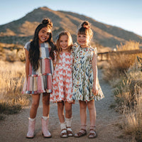 Pink Chicken Daphne Dress - Multi Wide Stripe