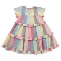 Pink Chicken Daphne Dress - Multi Wide Stripe