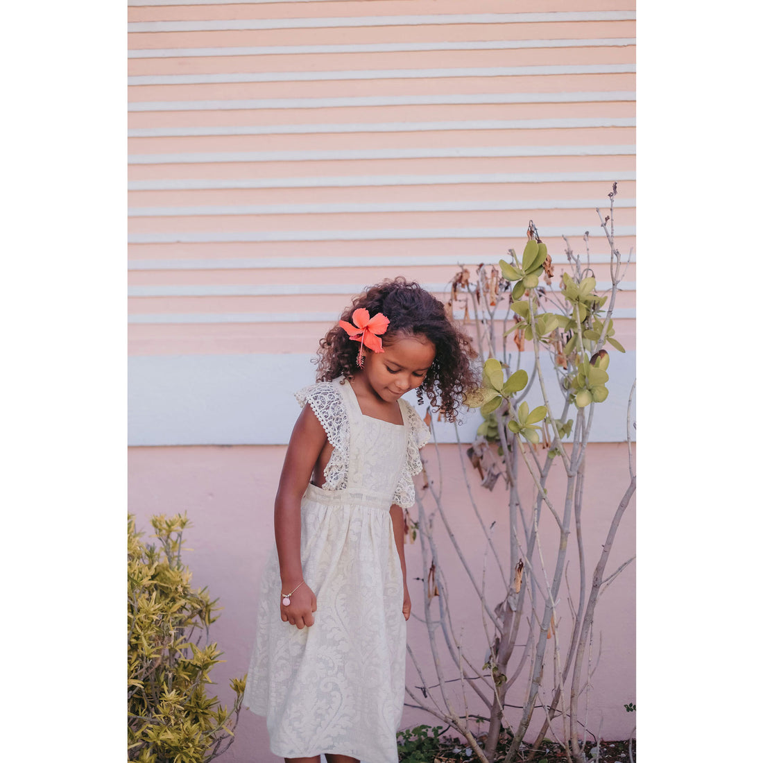 Louise Misha Cream Baroque Lace Cosala Dress