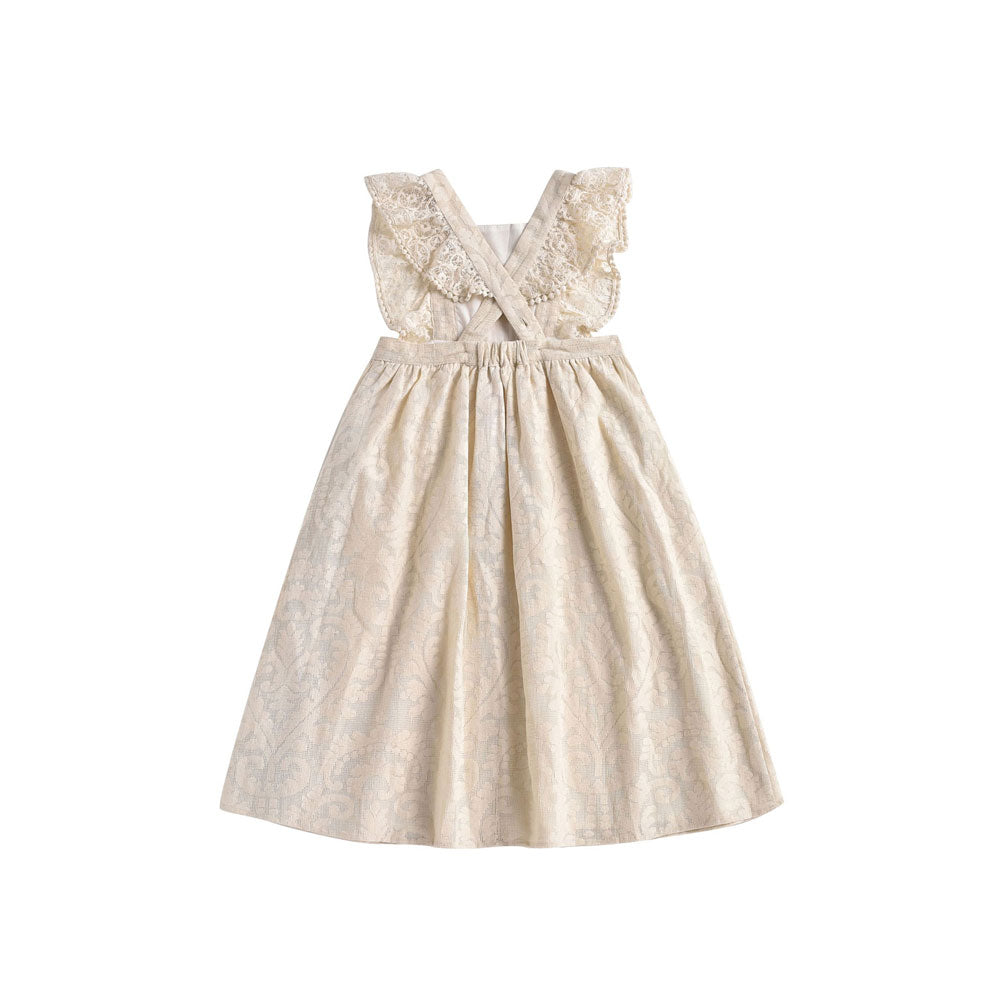 Louise Misha Cream Baroque Lace Cosala Dress