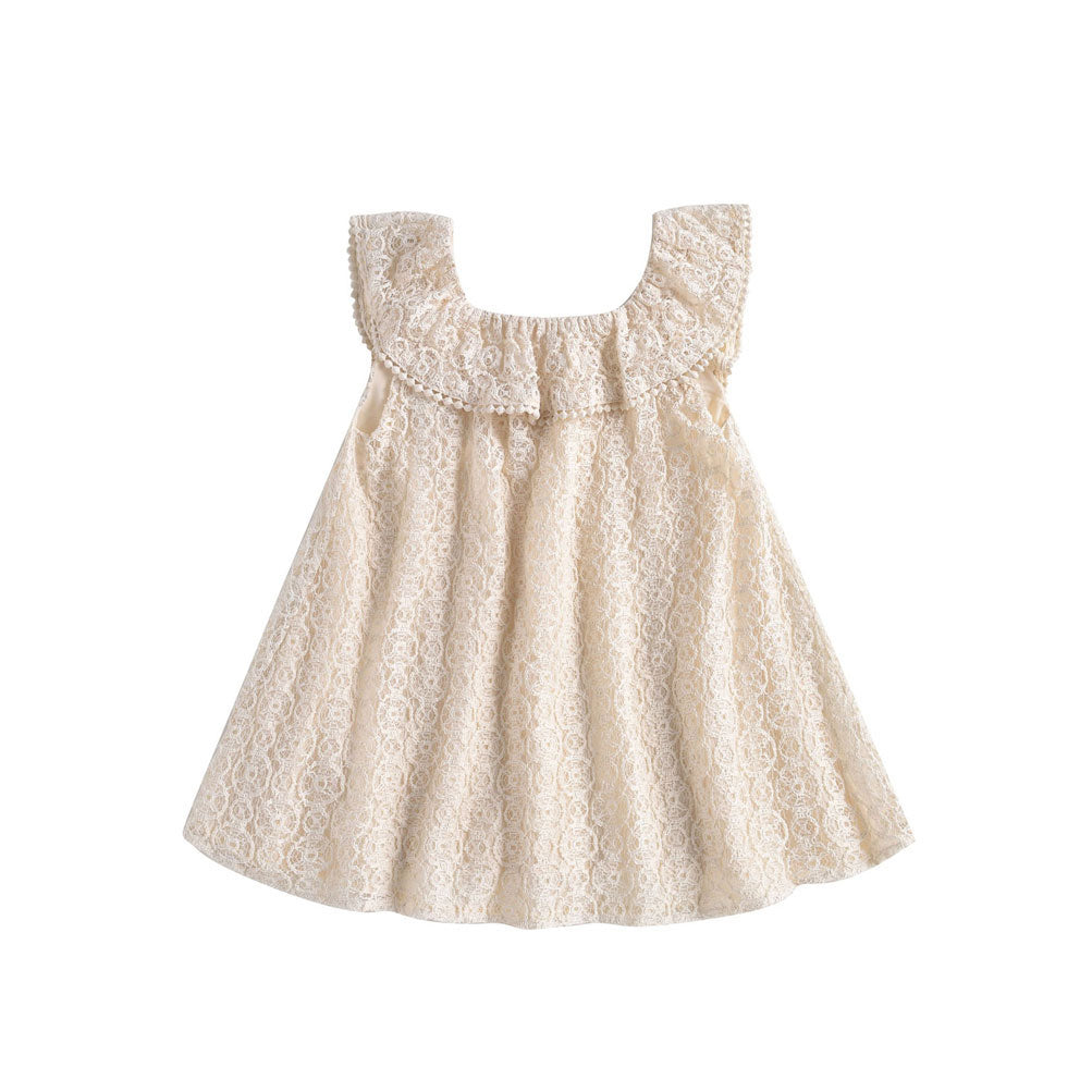 Louise Misha Cream Sparkle Lace Jonuta Dress