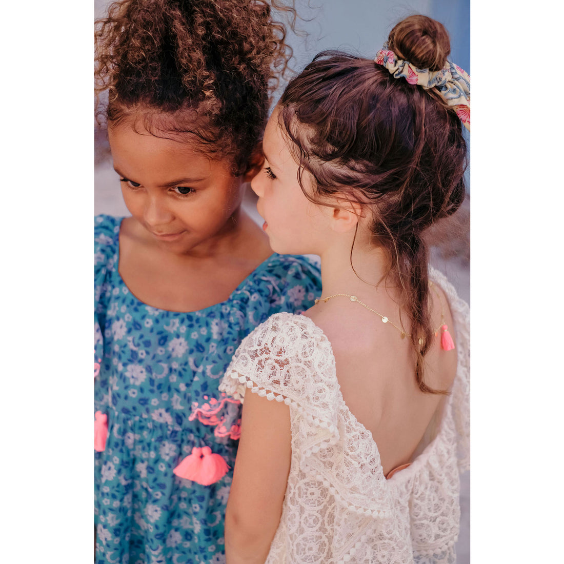 Louise Misha Cream Sparkle Lace Jonuta Dress