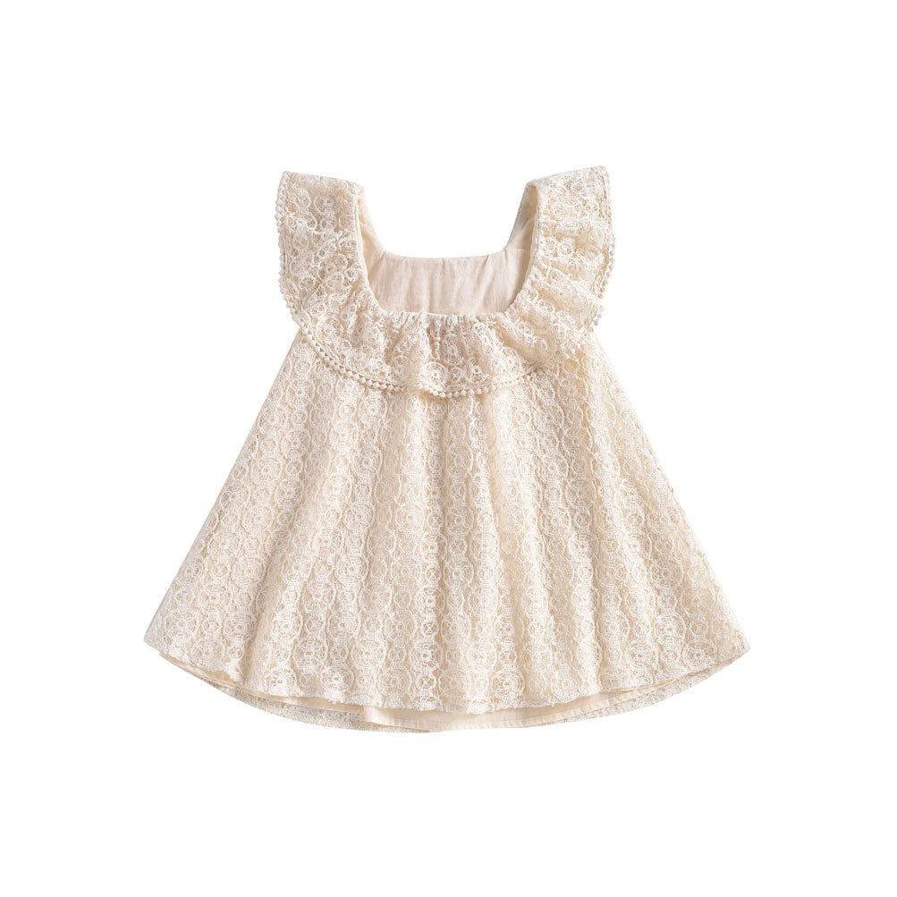 Louise Misha Cream Sparkle Lace Jonuta Dress