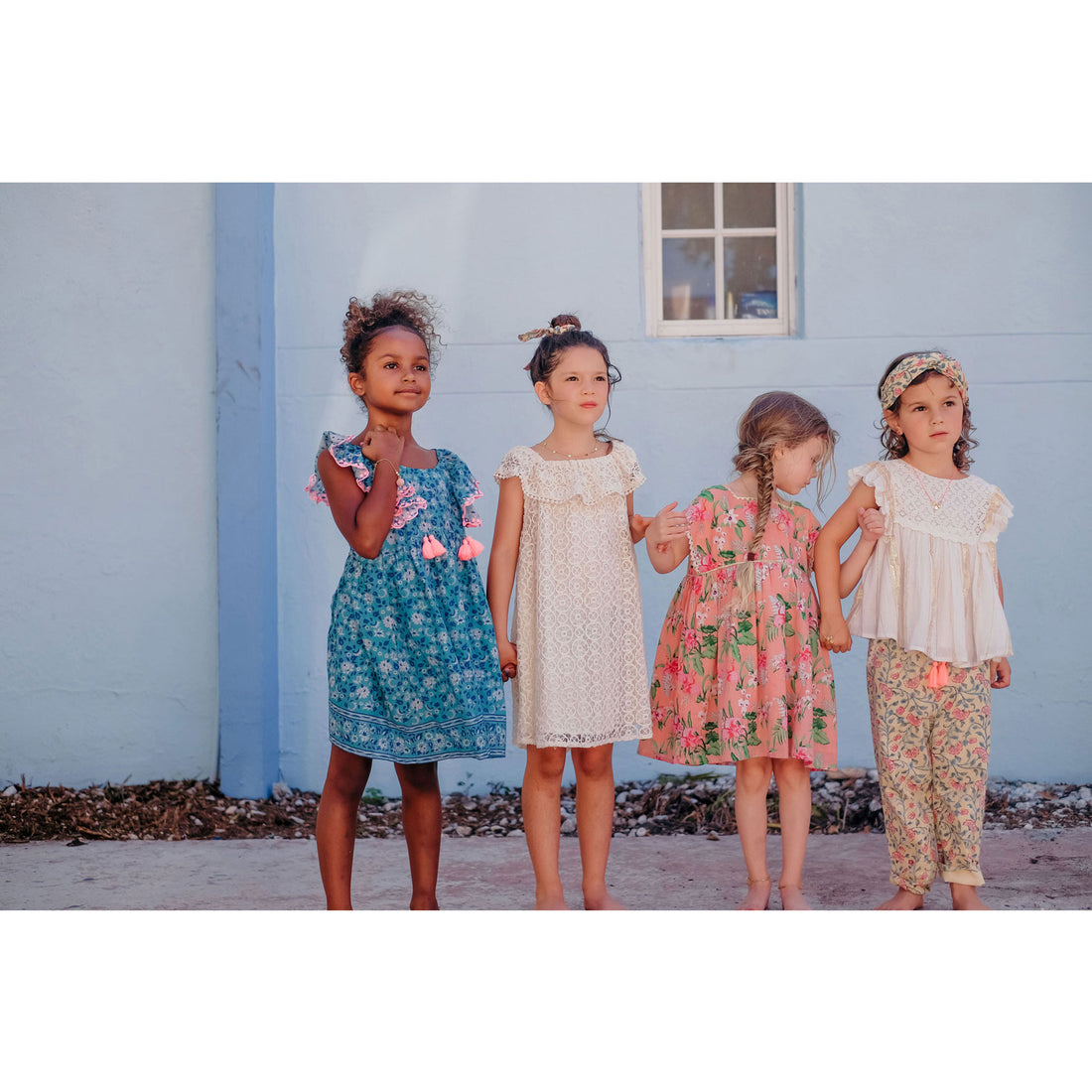 Louise Misha Cream Sparkle Lace Jonuta Dress