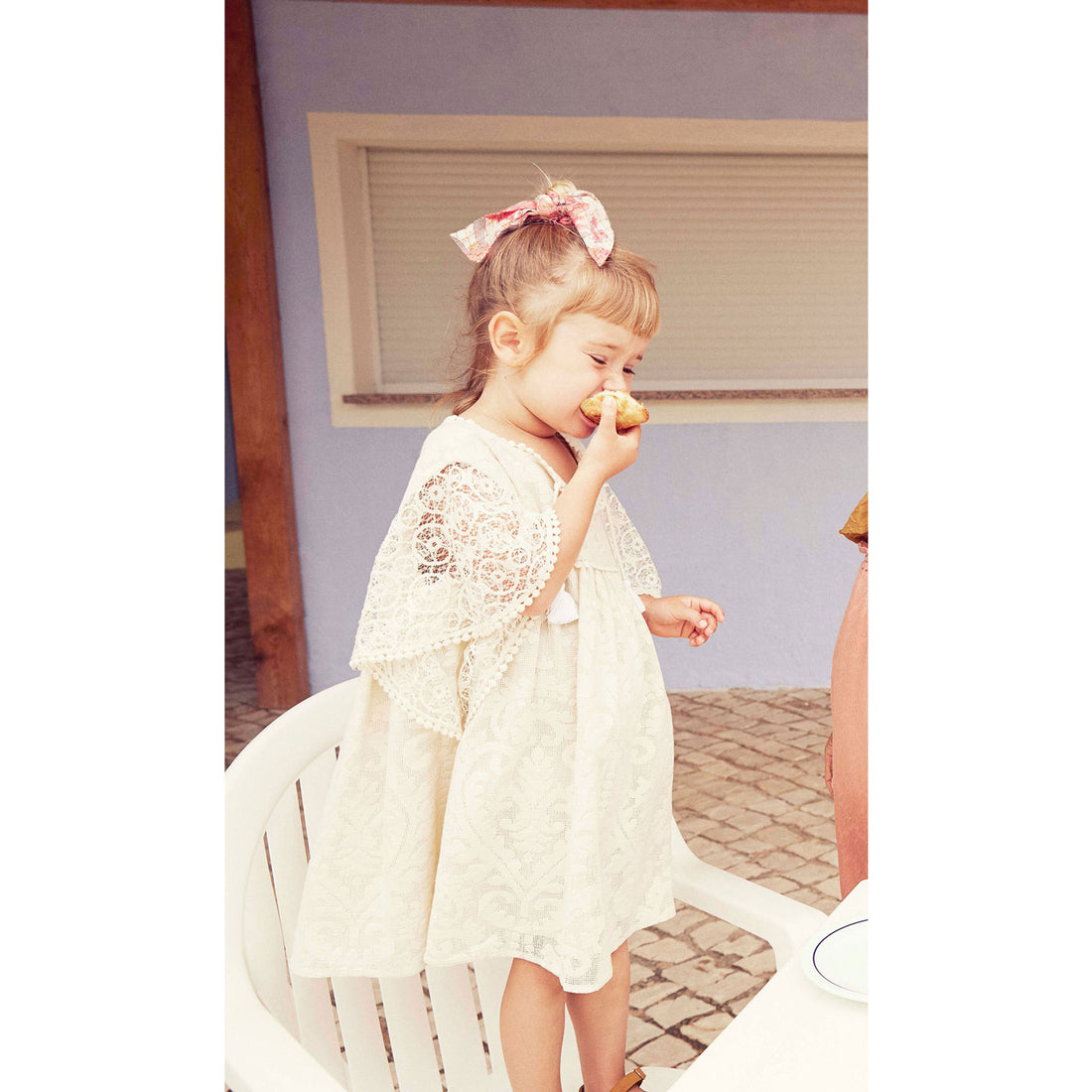 Louise Misha Cream Baroque Lace Teresa Dress