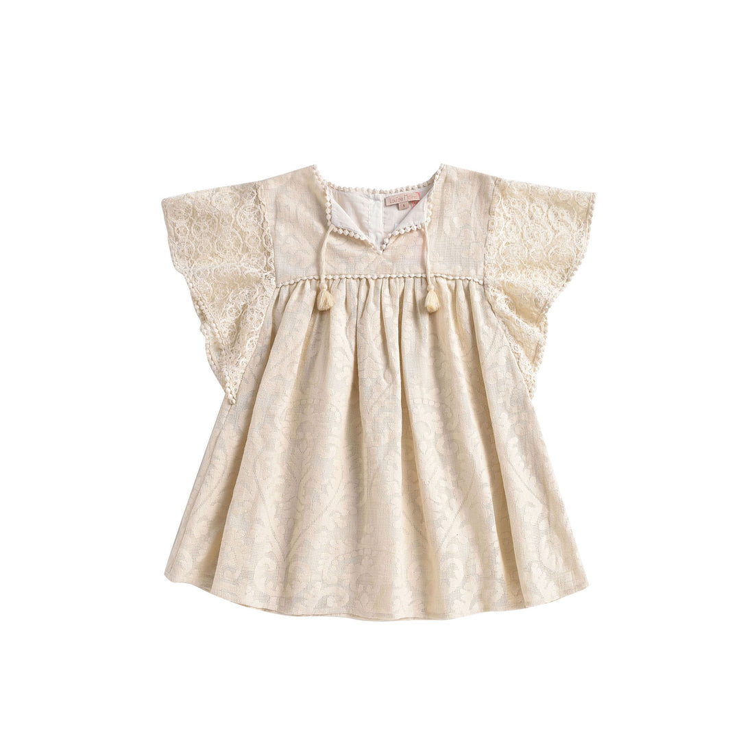 Louise Misha Cream Baroque Lace Teresa Dress