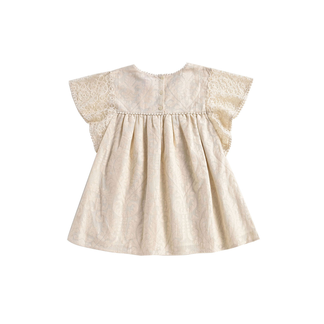 Louise Misha Cream Baroque Lace Teresa Dress