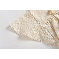 Louise Misha Cream Baroque Lace Teresa Dress