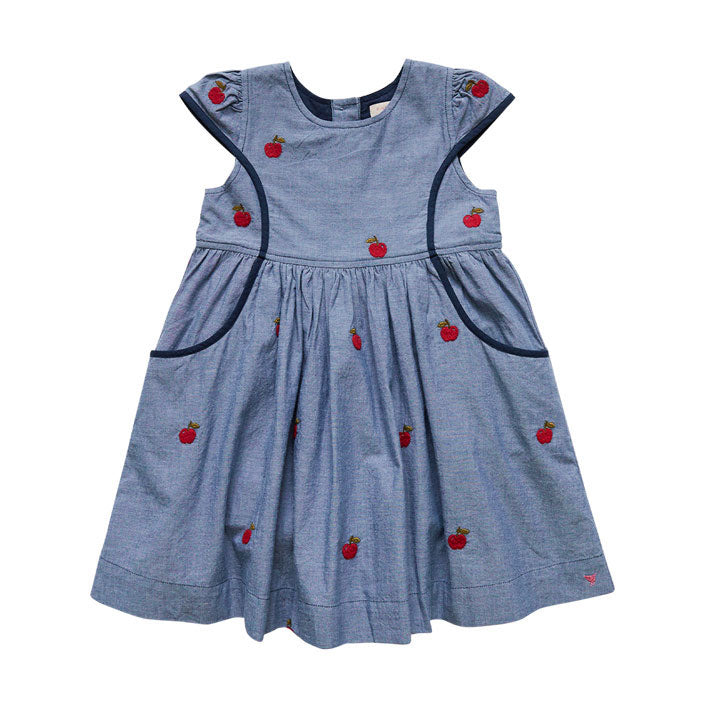 Pink Chicken Eden Dress - Apple Embroidery