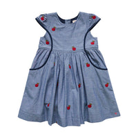 Pink Chicken Eden Dress - Apple Embroidery