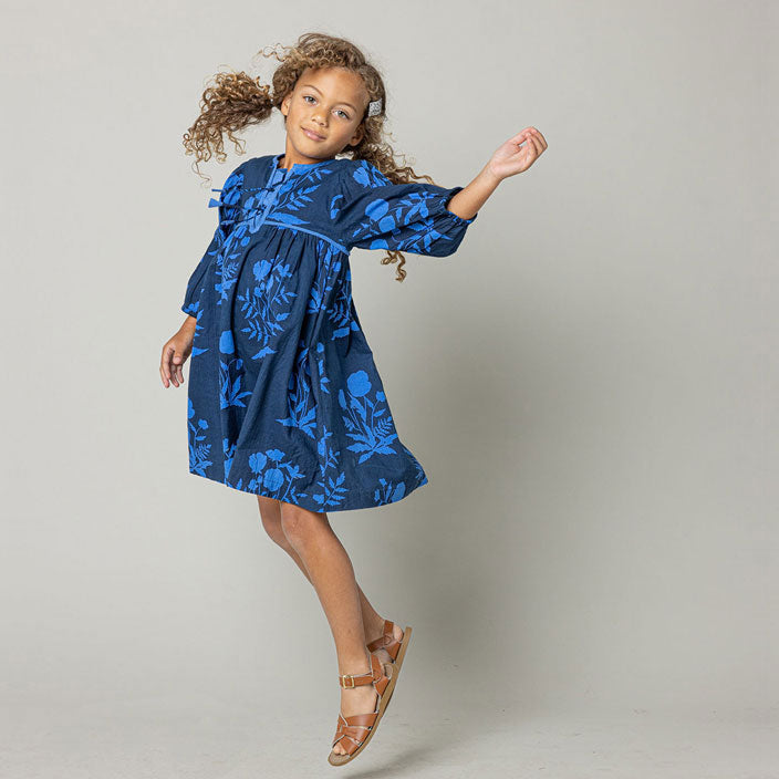 Pink Chicken Jade Dress - Navy Botanical