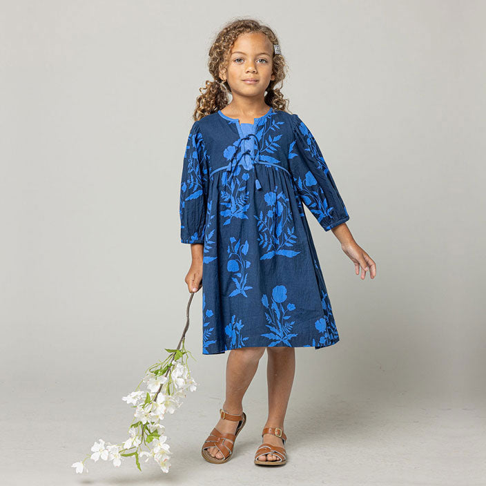 Pink Chicken Jade Dress - Navy Botanical