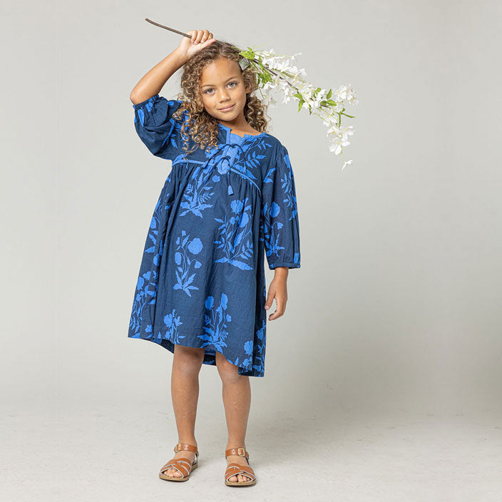 Pink Chicken Jade Dress - Navy Botanical