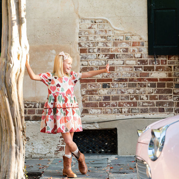 Pink Chicken Julesy Dress - Vintage Hearts