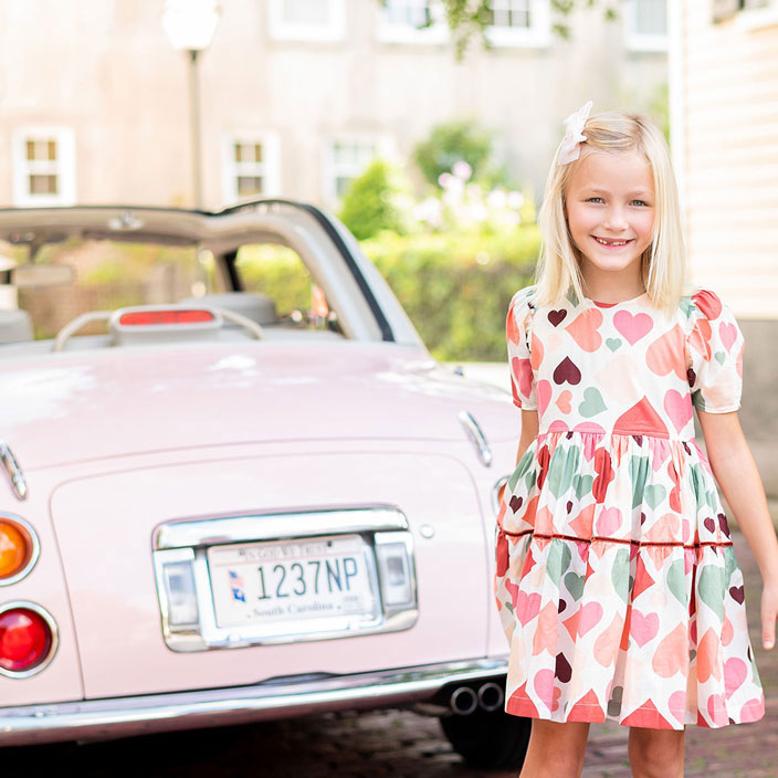 Pink Chicken Julesy Dress - Vintage Hearts