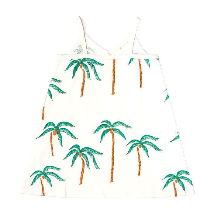 Pink Chicken Organic Kelby Dress - Cream Palm Trees